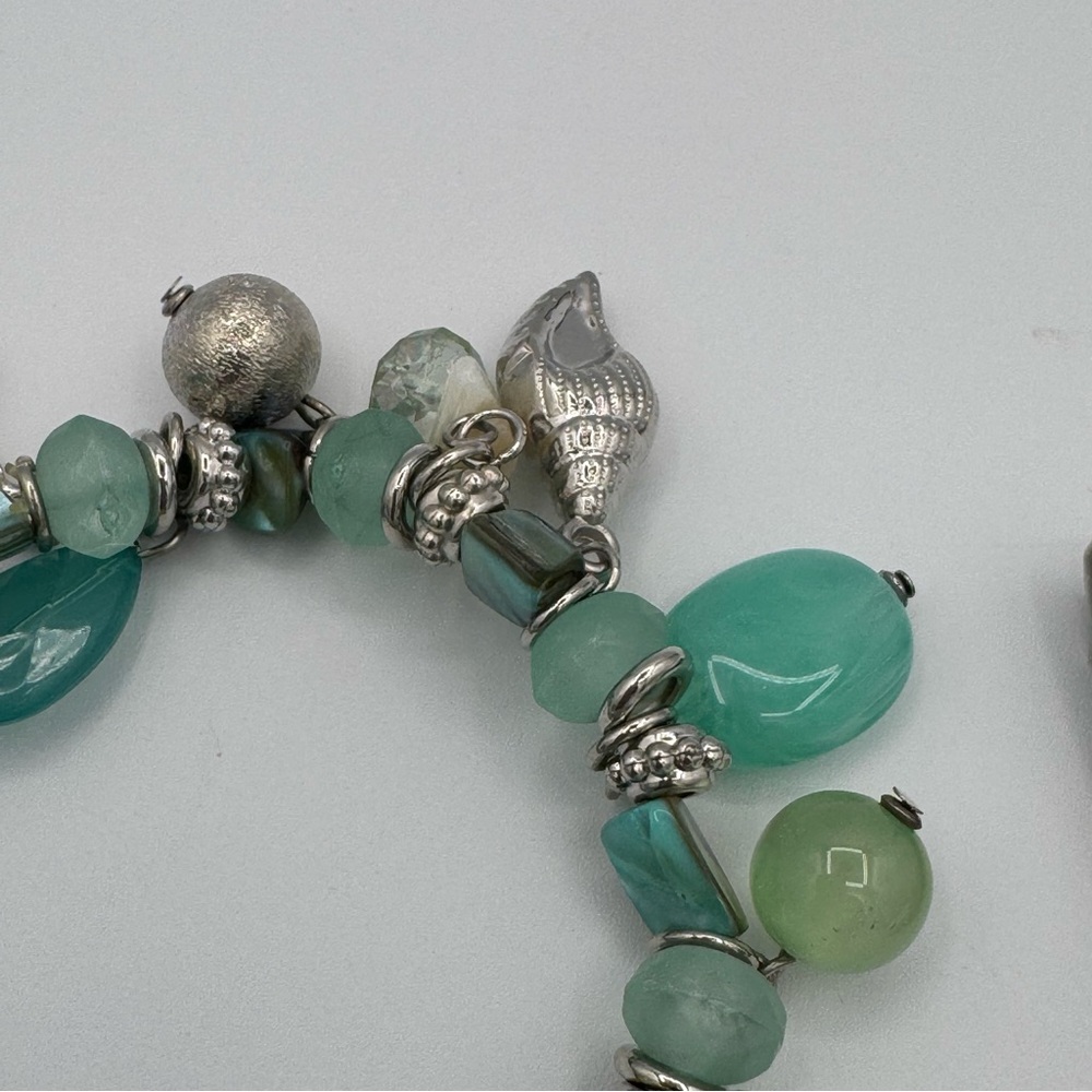 Hannah Brilliance Nautical Beach Ocean Sea Glass Sea Life Bracelet and Earrings - Picture 7 of 11